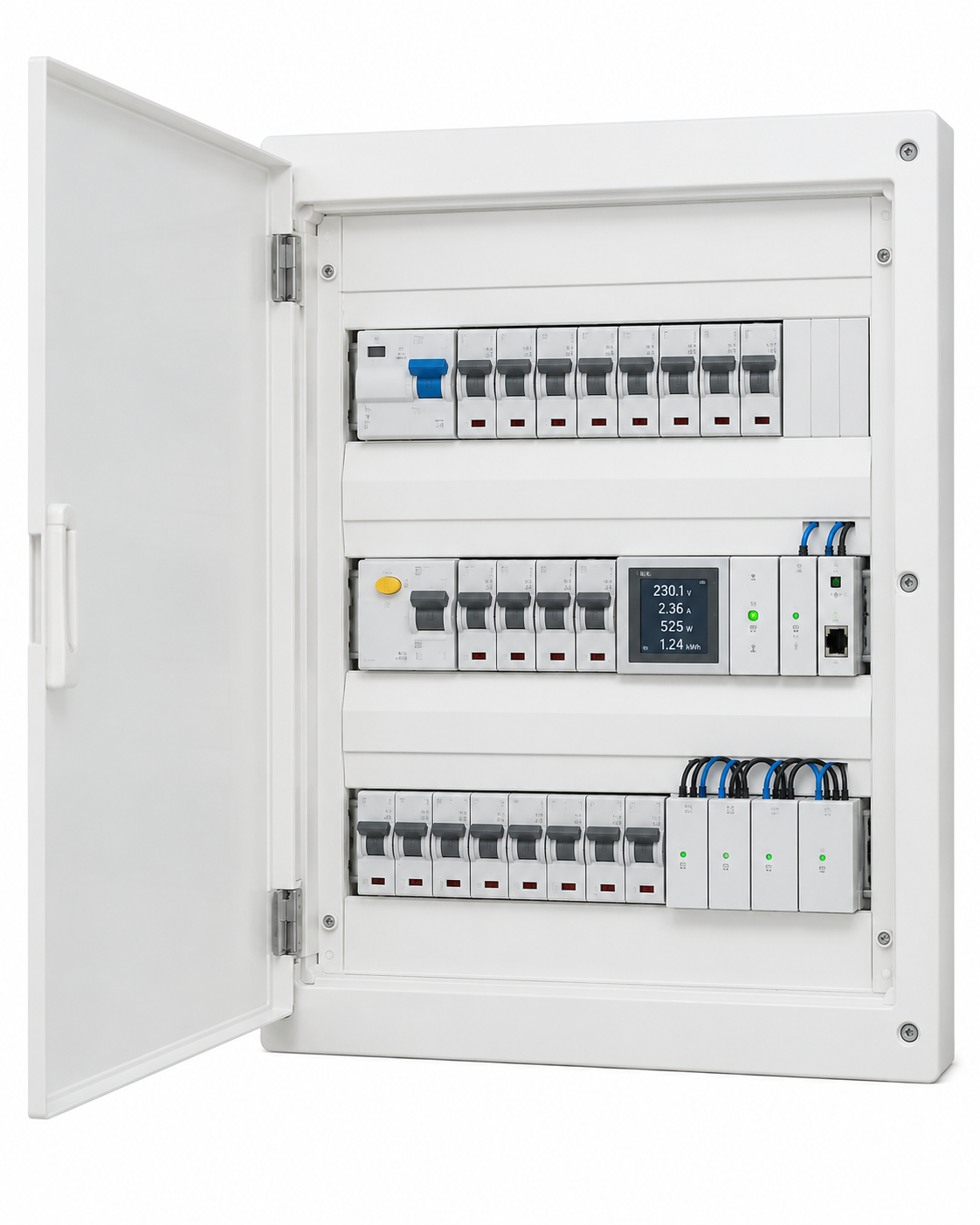 Smart elpanel med energiövervakning