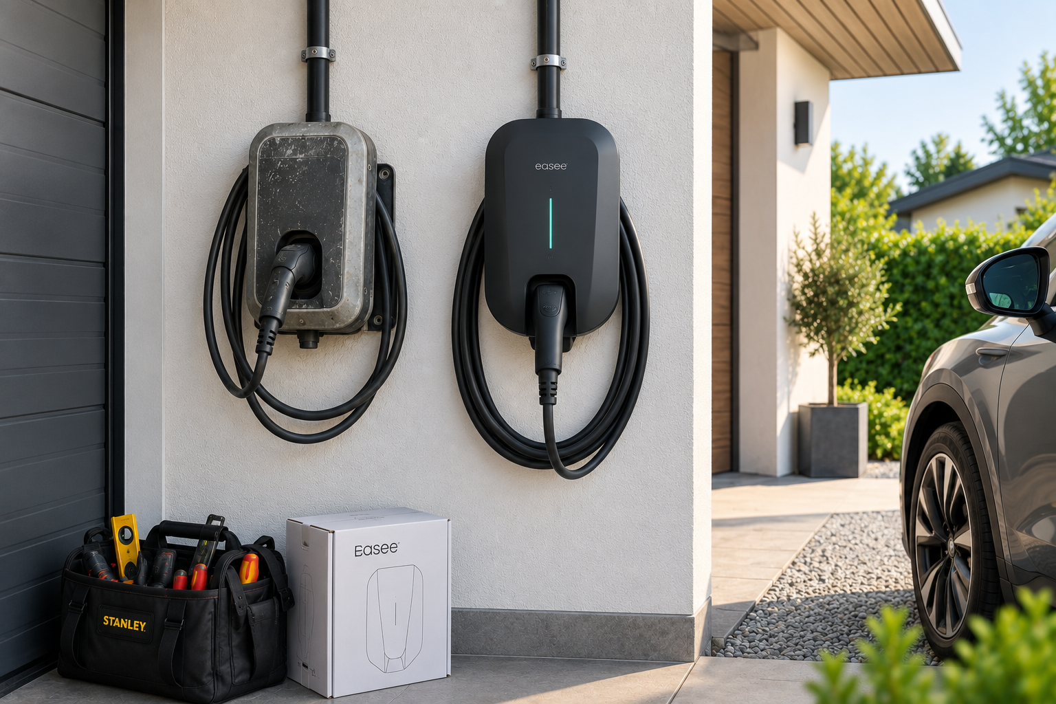 Utbyte/uppgradering av laddstation för elbilar