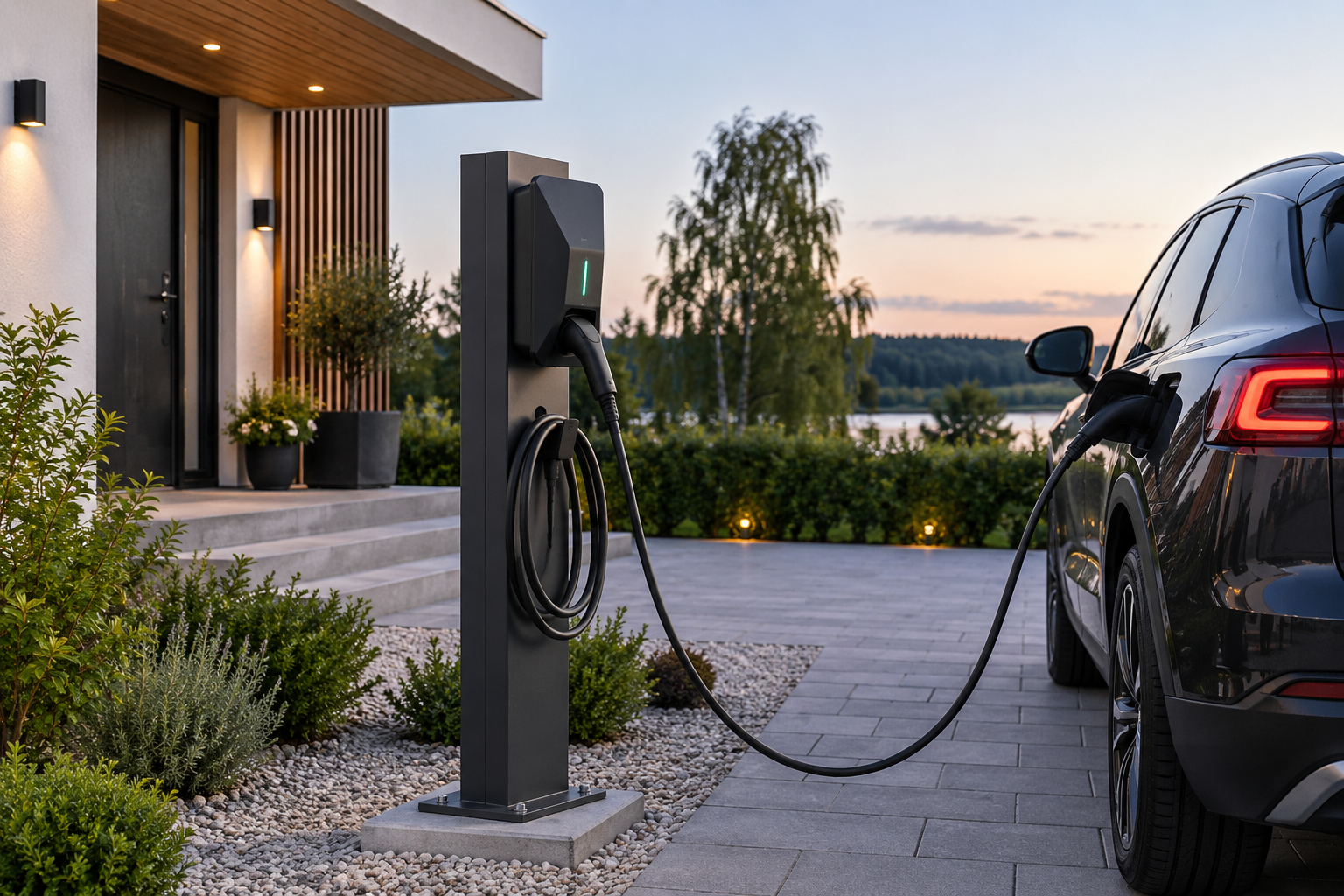 Installation av fristående elbilsladdare